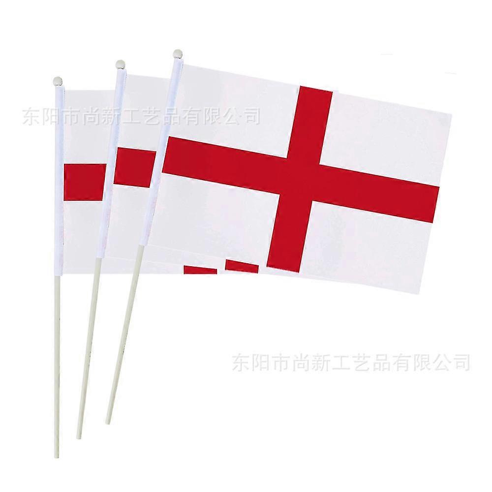 5st 14 x 21cm Multi Size England Handviftade flagga VM Storbritannien Flagga Polyester med stång