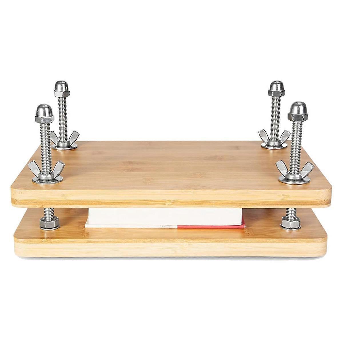 Book Press Bookbinding, Wooden Bamboo Book Press, Portable Press Kits for Bookbinding Supplies