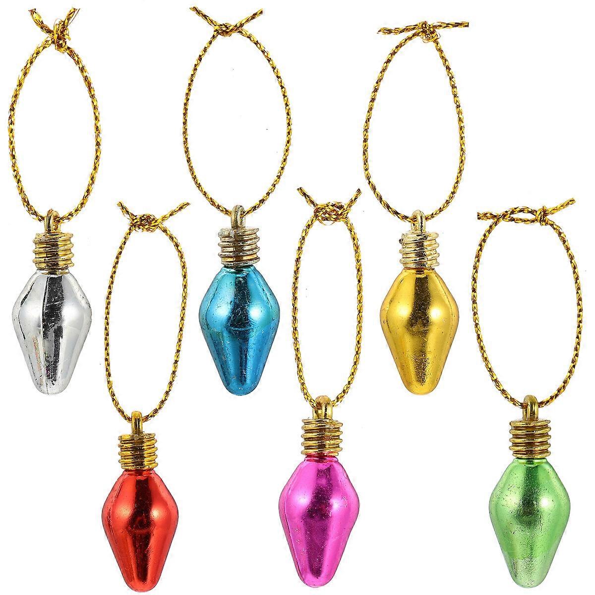 100Pcs Colorful Simulated Lamp Beads DIY Accessories with Rope (Random Color)