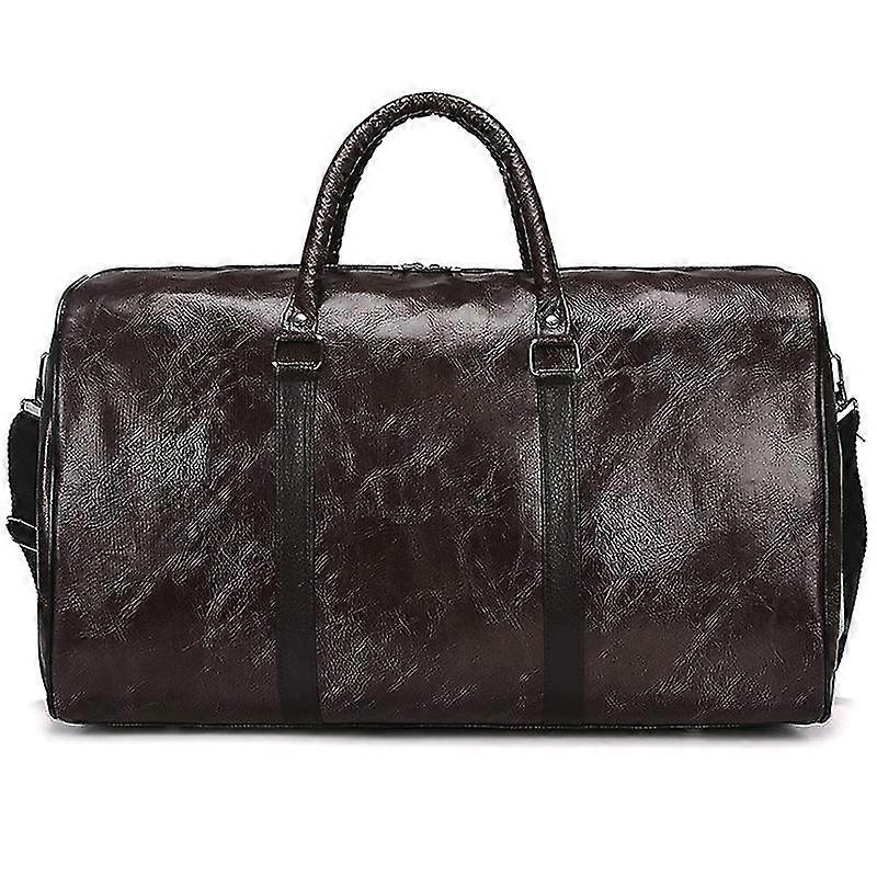 Herren Plain Pu Leder Reise Handtasche Wochenendtasche Gepäck