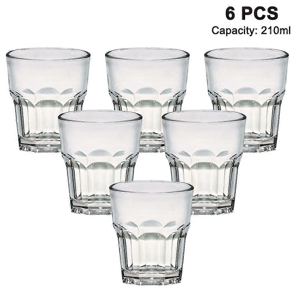 6 Pieces Break-proof Reusable, Acrylic Drinking Cup, Octagonal Suitable for Bars, Kitchens