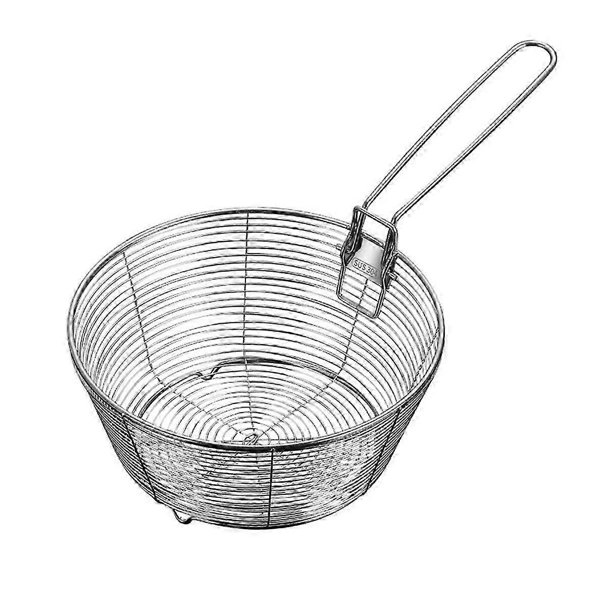 Strainer Basket Fine Mesh Non-stick Bottom Foldable Handle Anti-scalding Heat Resistant Rust-proof Kitc 22cm
