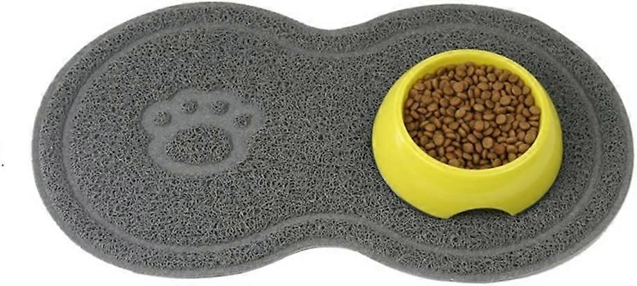 Pet Food PVC Mat αδιάβροχο αντιολισθητικό στρώμα σίτισης κατοικίδιων ζώων Pet Bowl Mat, δίσκος σίτισης κατοικίδιων ζώων για γάτες και σκύλους (γκρι)