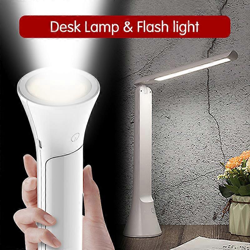 2 in 1 Foldable LED Desk Lamp USB Rechargeable Eye Protection Touch Dimmer Table Lamp for Bed Book
