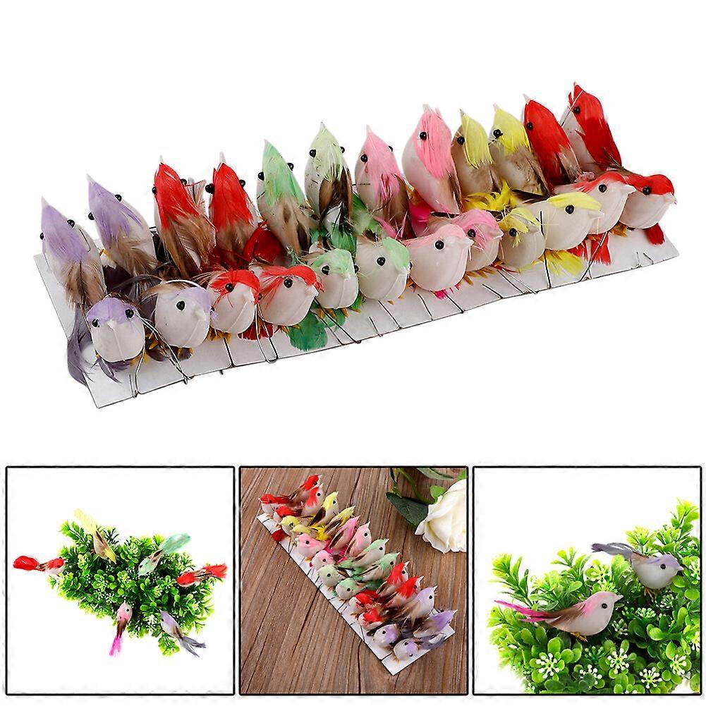 Artificial Simulation Foam Birds with Attached Magnet Feather Mini Ornaments