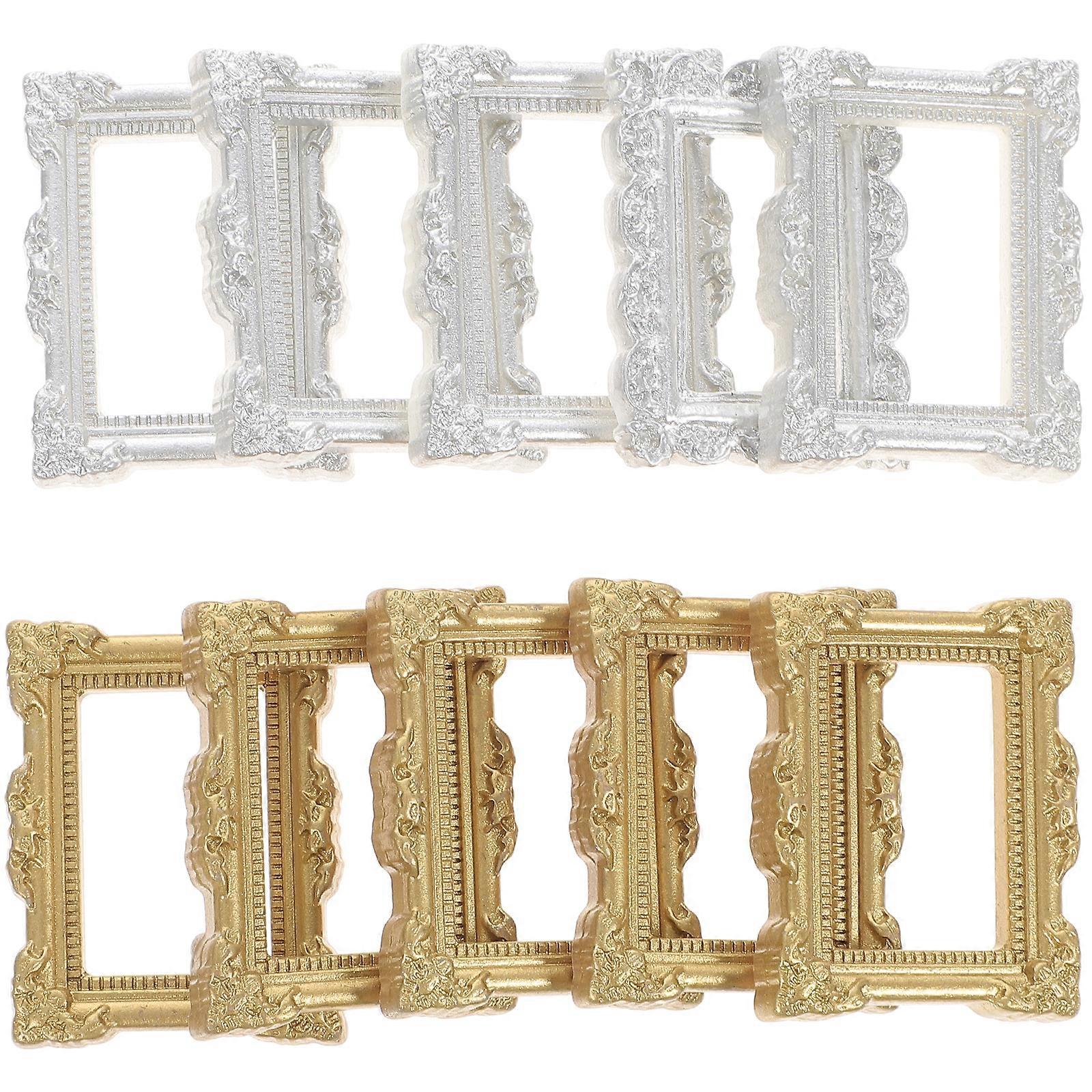 10Pcs Vintage Picture Frames Jewelry Photo Props Frame Mini Photo Frame Decors