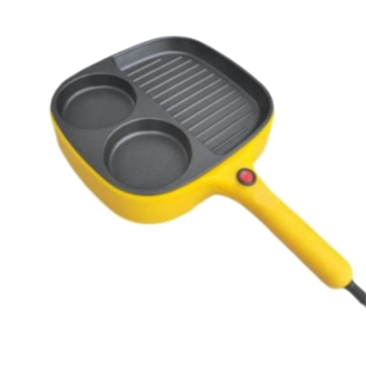3 in 1 Electric Omelette Pan Barbecue Pan Electric Cooker Multifunction Non-Stick Hotpot Food Steam