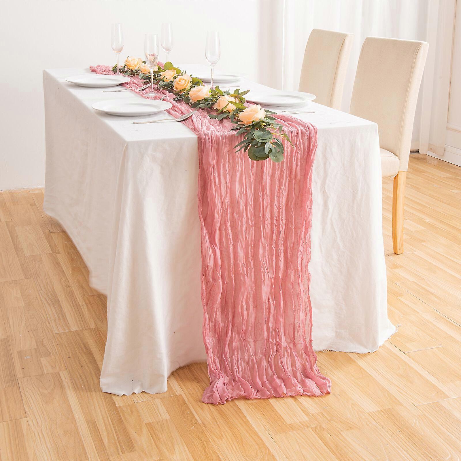 Gauze Bryllup osteklut bord runner, Bryllup bord dekor, Styling Rustikk HOT