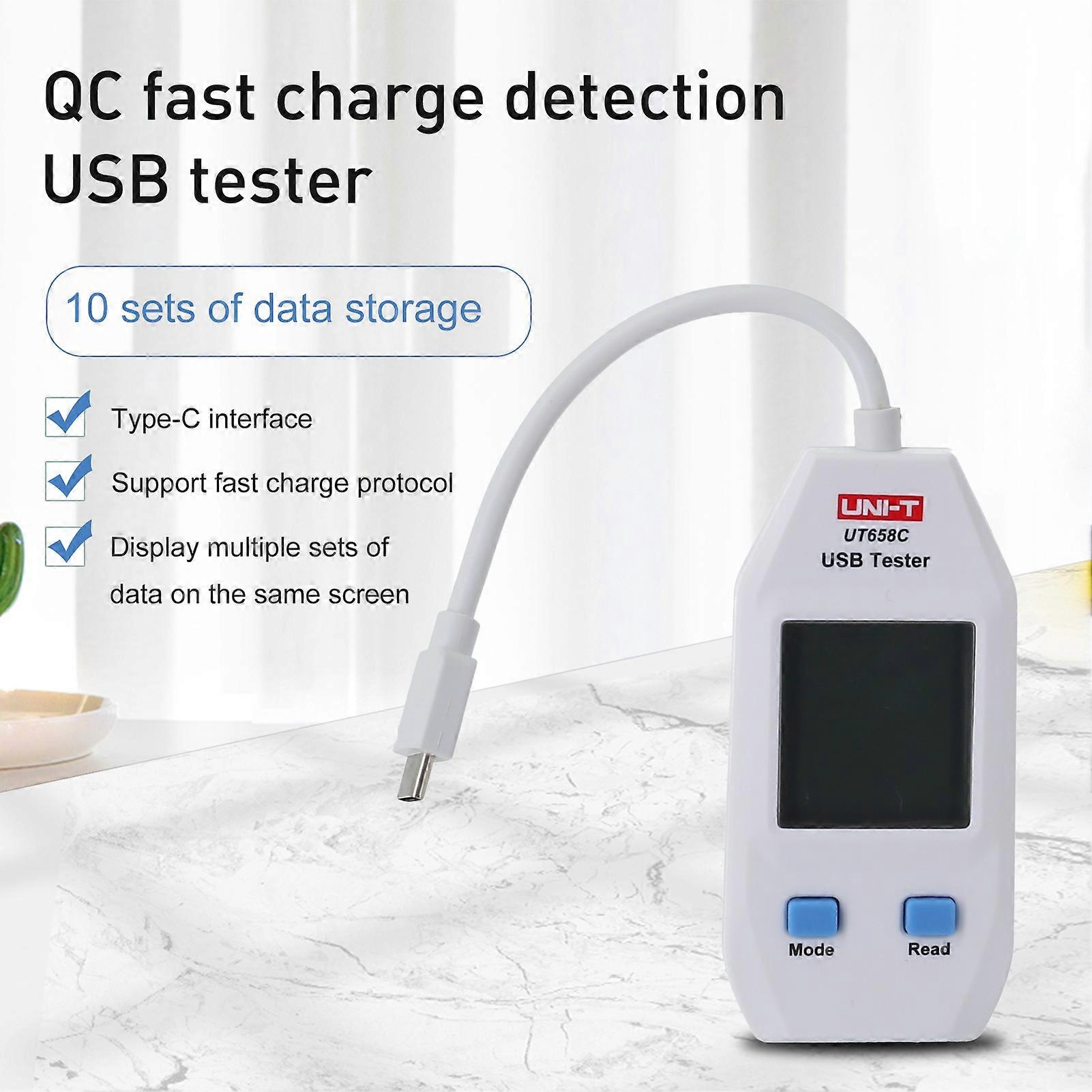 UNI-T UT658C USB Tester High Precision Data Storage White Stability Power Capacity Voltage Current Detector for Factory Verification Mengxi
