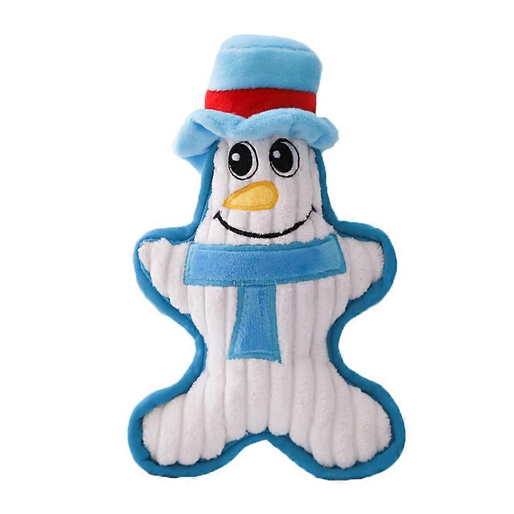 Adorable BB Sound Toys Pet Bite Chew Doll Plush Playing Toy Pet Supplies Snowman