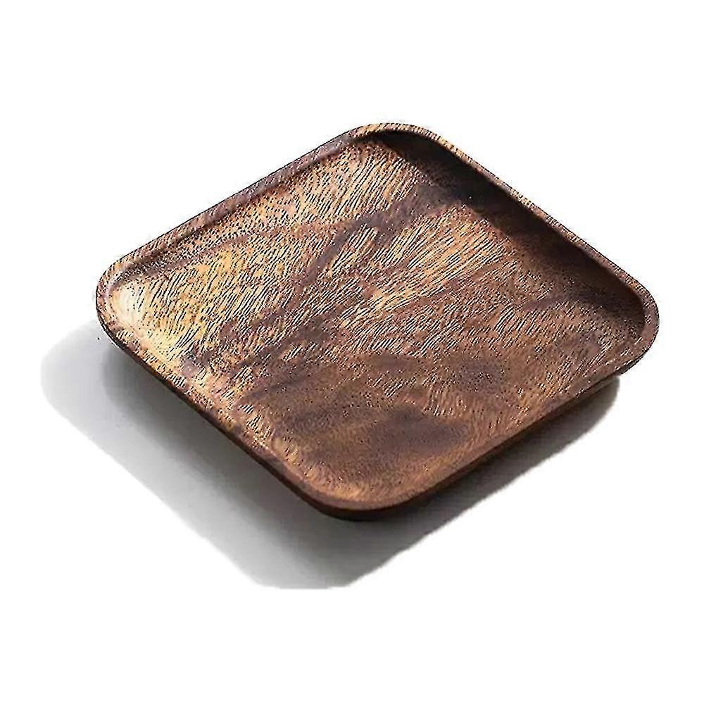 dřevěný servírovací tác, kulatý dřevěný tác servírovací talíře z přírodního dřeva nádobí Q