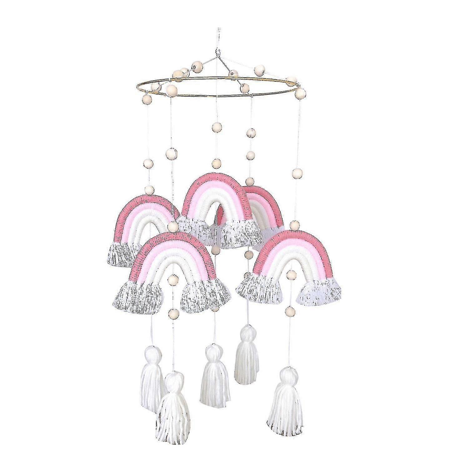 Hand-woven Rainbow Tapestry Wall Hanging Decor Macrame Tassel Decor 1pc