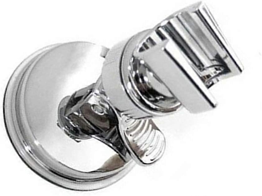 Suction Cup Shower Holder, Adjustable Rotation Chrome Finish Replaceable Large Adsorbability No Dril