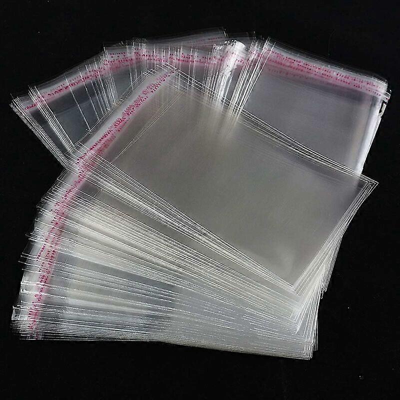 SL. GT Confezione da 200 sacchetti di plastica trasparente in cellophane con chiusura adesiva 12 x 18 cm