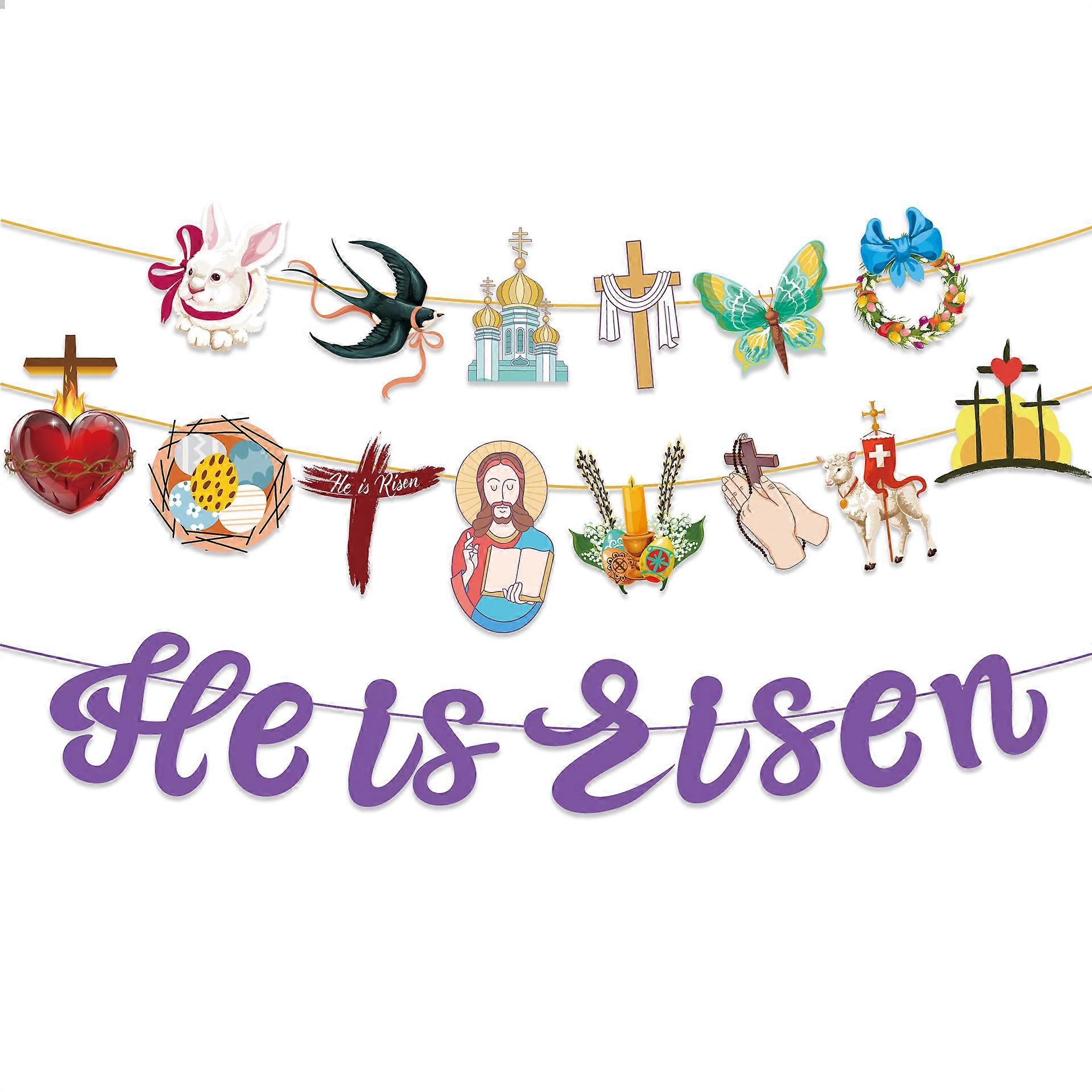 Promotional sales easter he is risen theme background decoration