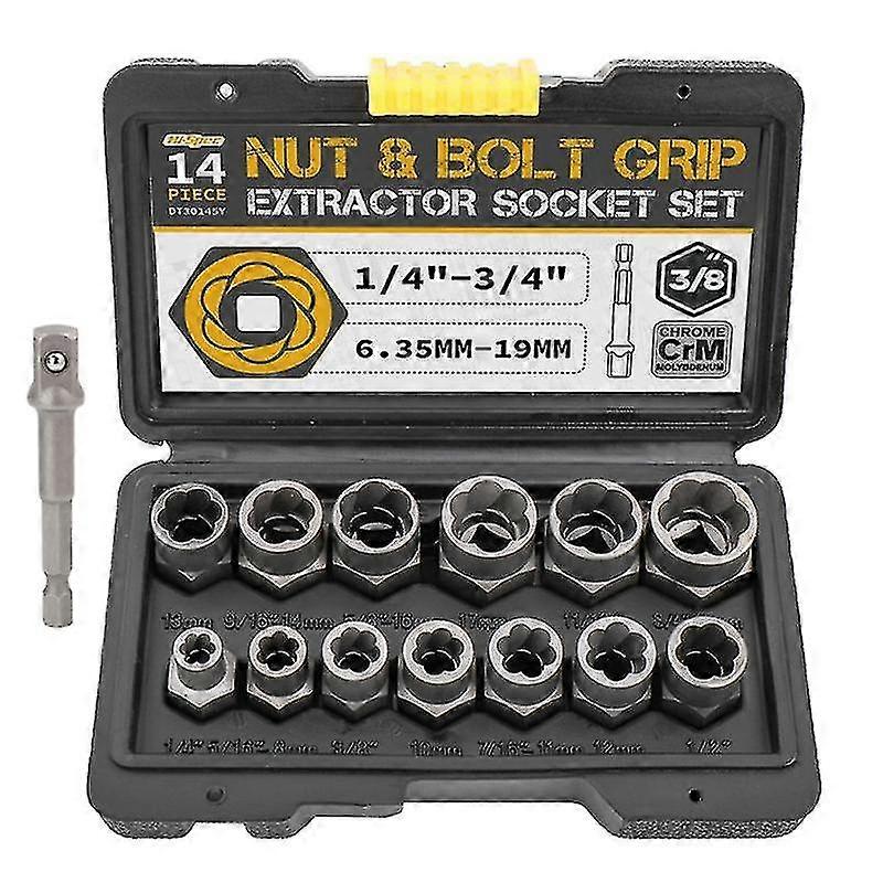 Bolt & Nut Remover Set 13 Pieces Bolt Extractor Tool Set With Solid Storage Case