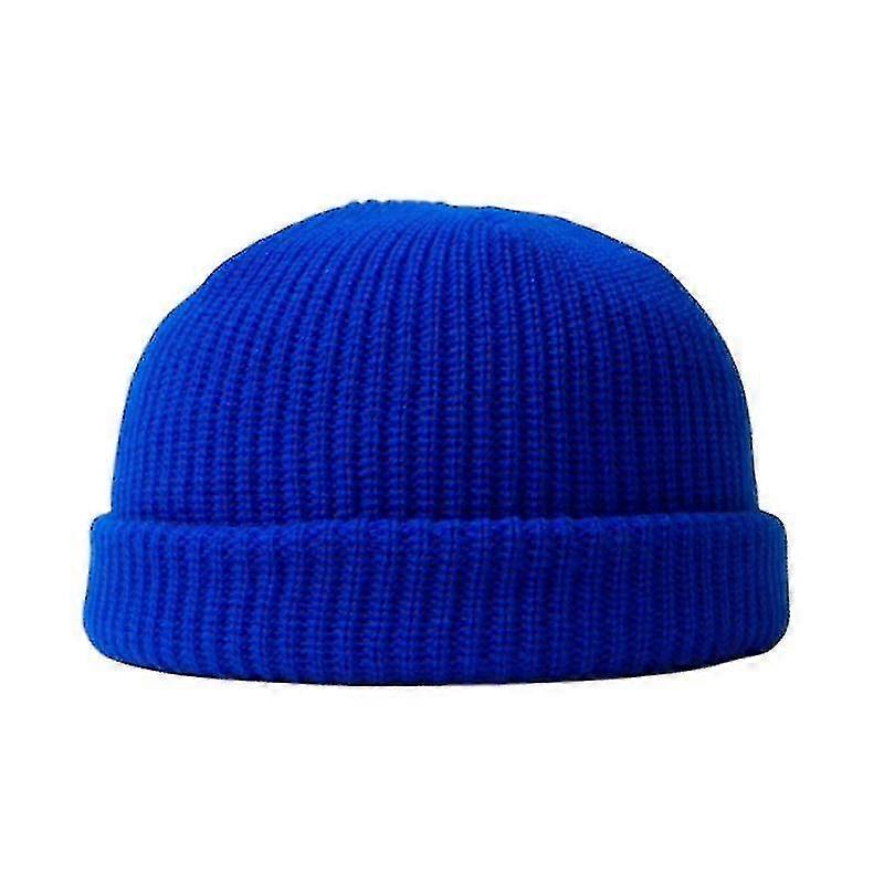 Cold Hat Winter Warm Pullover Hat Versatile Double Knit Wool Hat Solid Color Fashion Outdoor Hat-r
