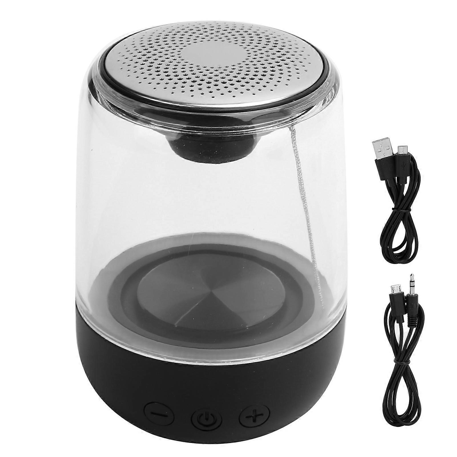 Bluetooth 5.0 Wireless Speaker Noise Reduction HIFI Stereo Sound Subwoofer with LED LightBlack
