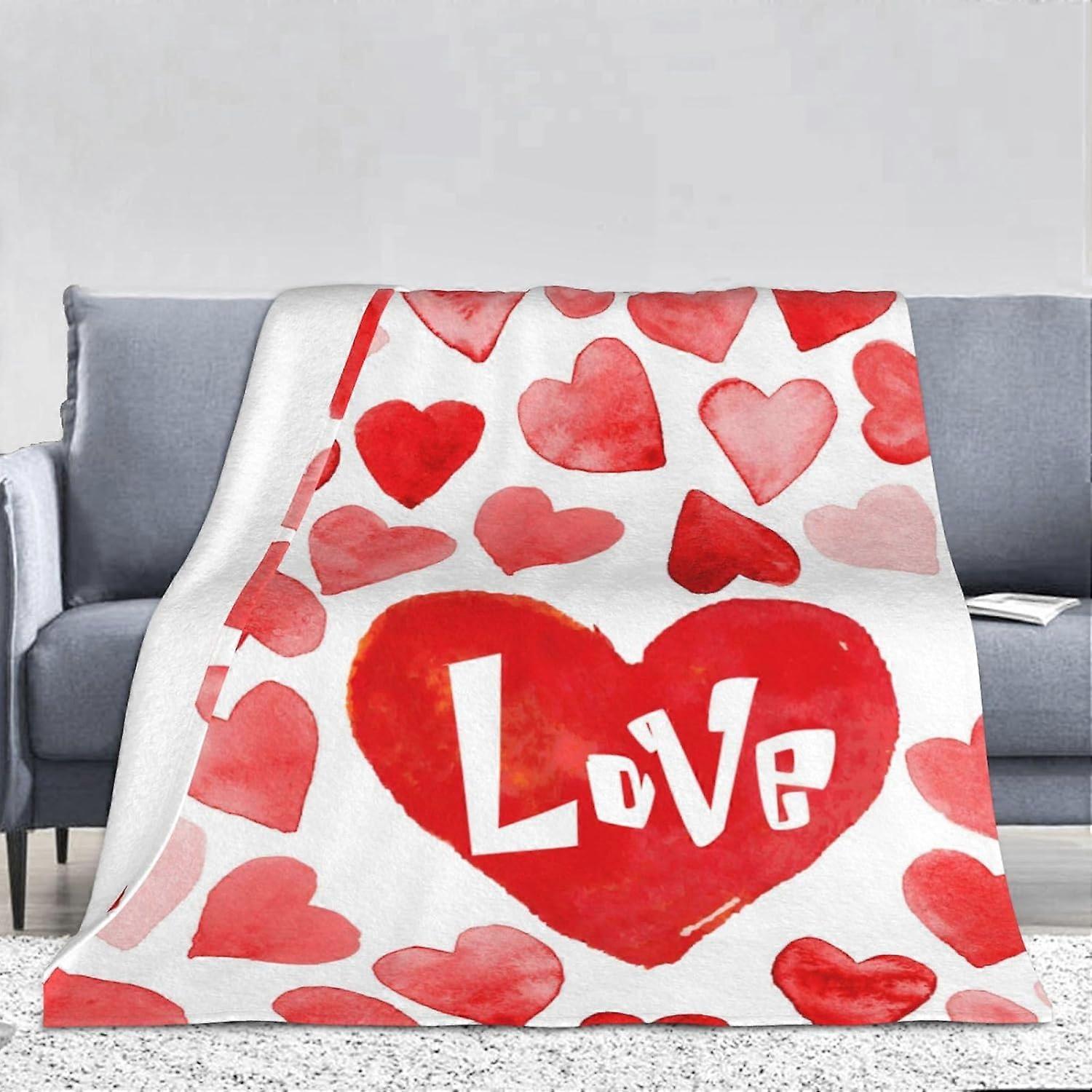 عيد الحب رمي بطانية لينة دافئة دافئة الصوف الفانيلا رمي بطانية القلب الحب الوردي بطانية خفيفة الوزن لأريكة سرير أريكة هدية 30 "× 40"