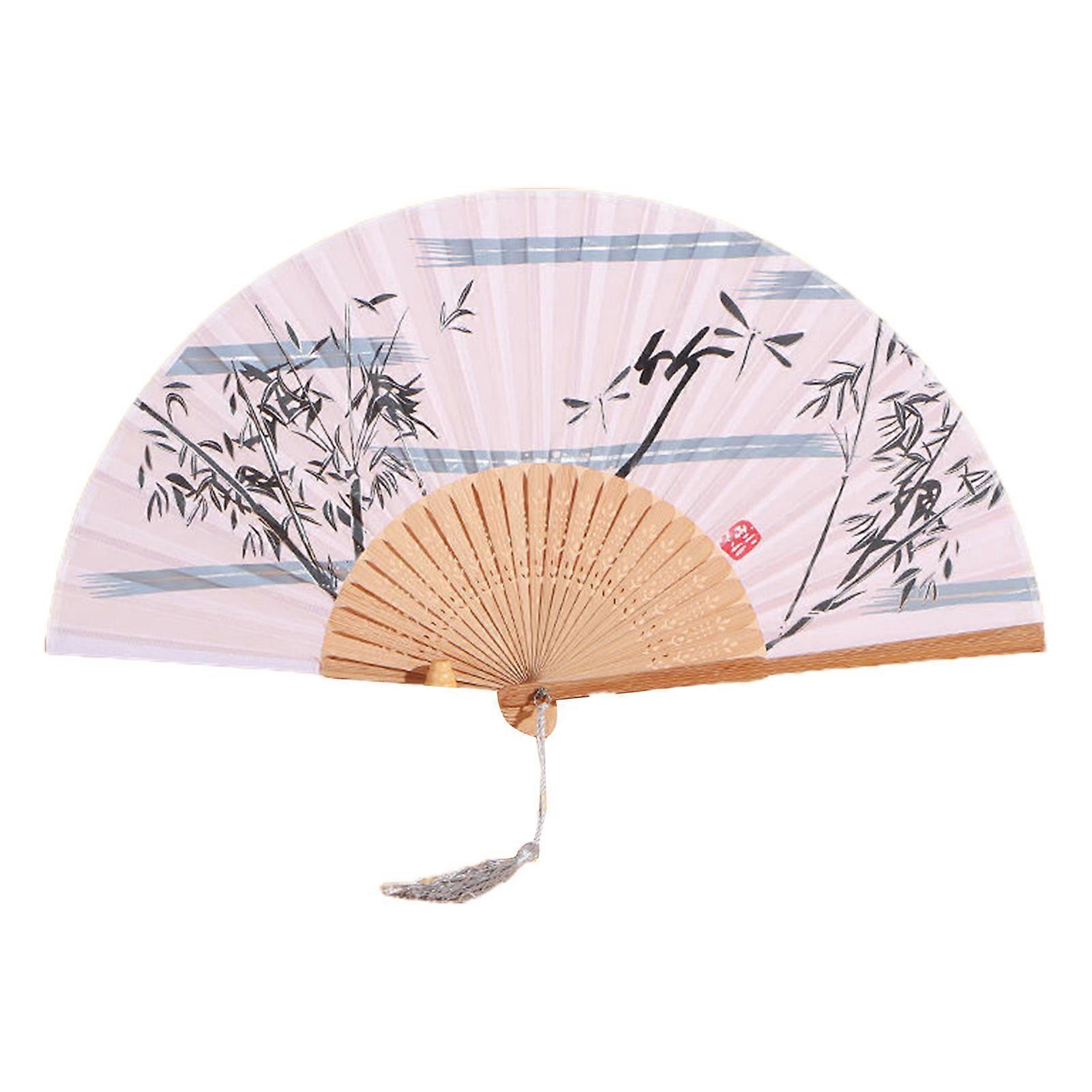 Folding Fan Anti-deform Foldable Smooth Opening Not Easily Scattered Stable Fan Shaft Hollow Ancient Style Dancing Fan Cosplay Supply