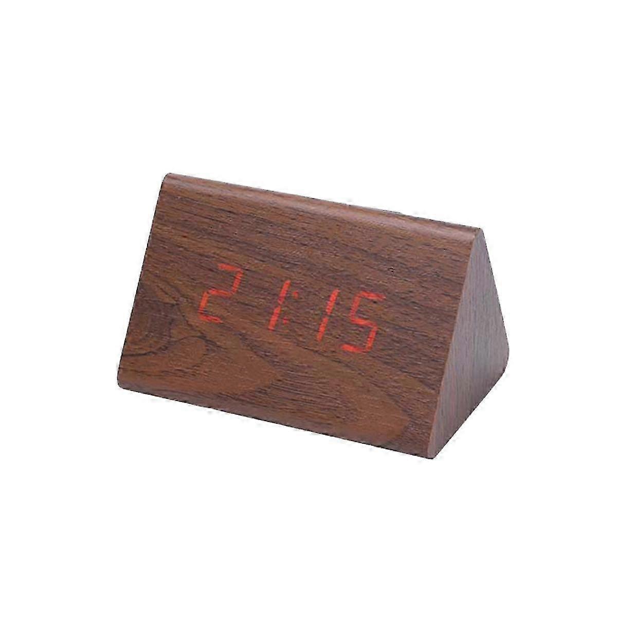 Digital Clock LED Wooden Alarm Clock Table Sound Control Electronic Clocks Desktop Home Table Decor