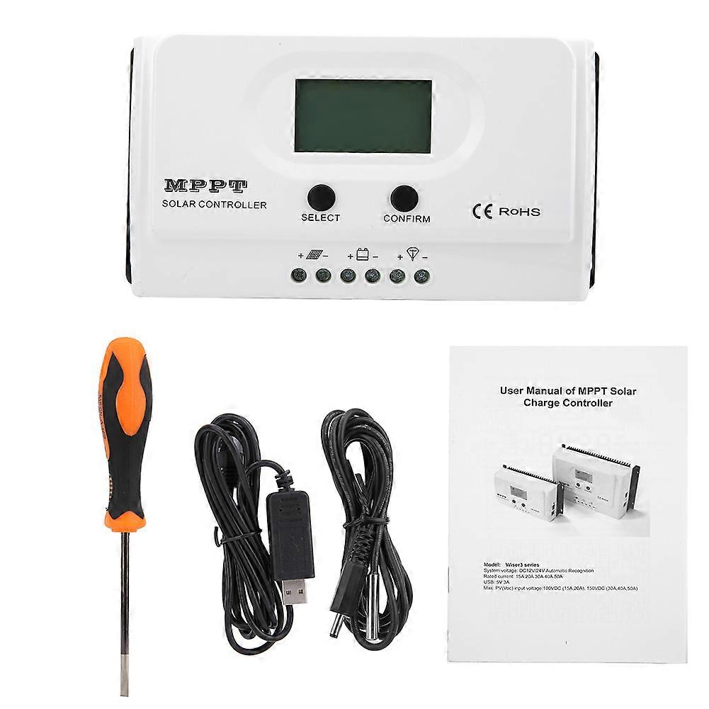 MPPT 12V/24V/20A Solarwechselrichter mit LCD-Display und Kabel