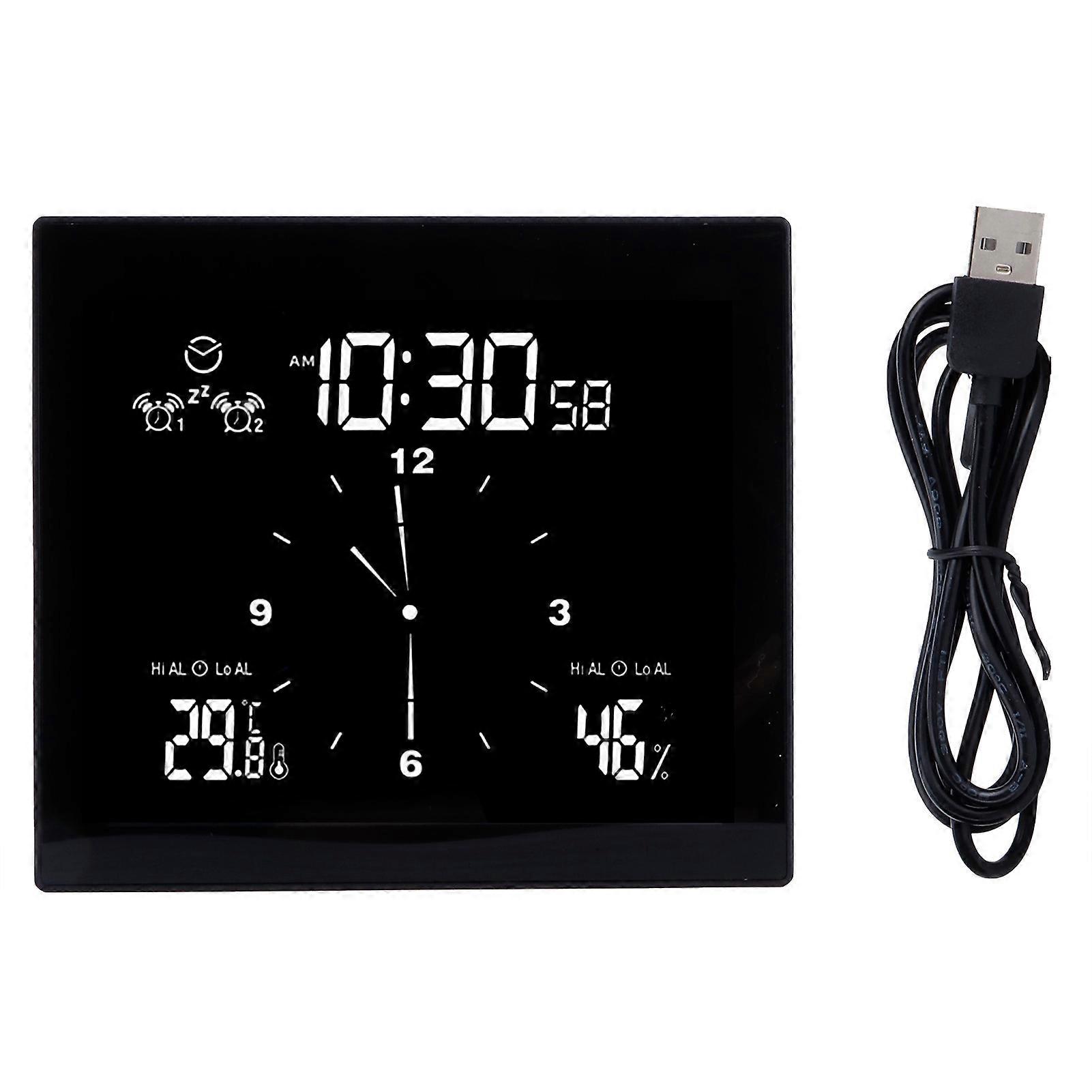 Temperature and Humidity Meter Dial Digital Display Multifunctional Timer Alarm Clock