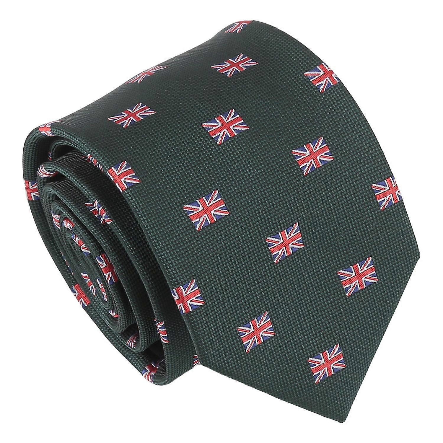 Emerald Green British Union Jack Flag Tie