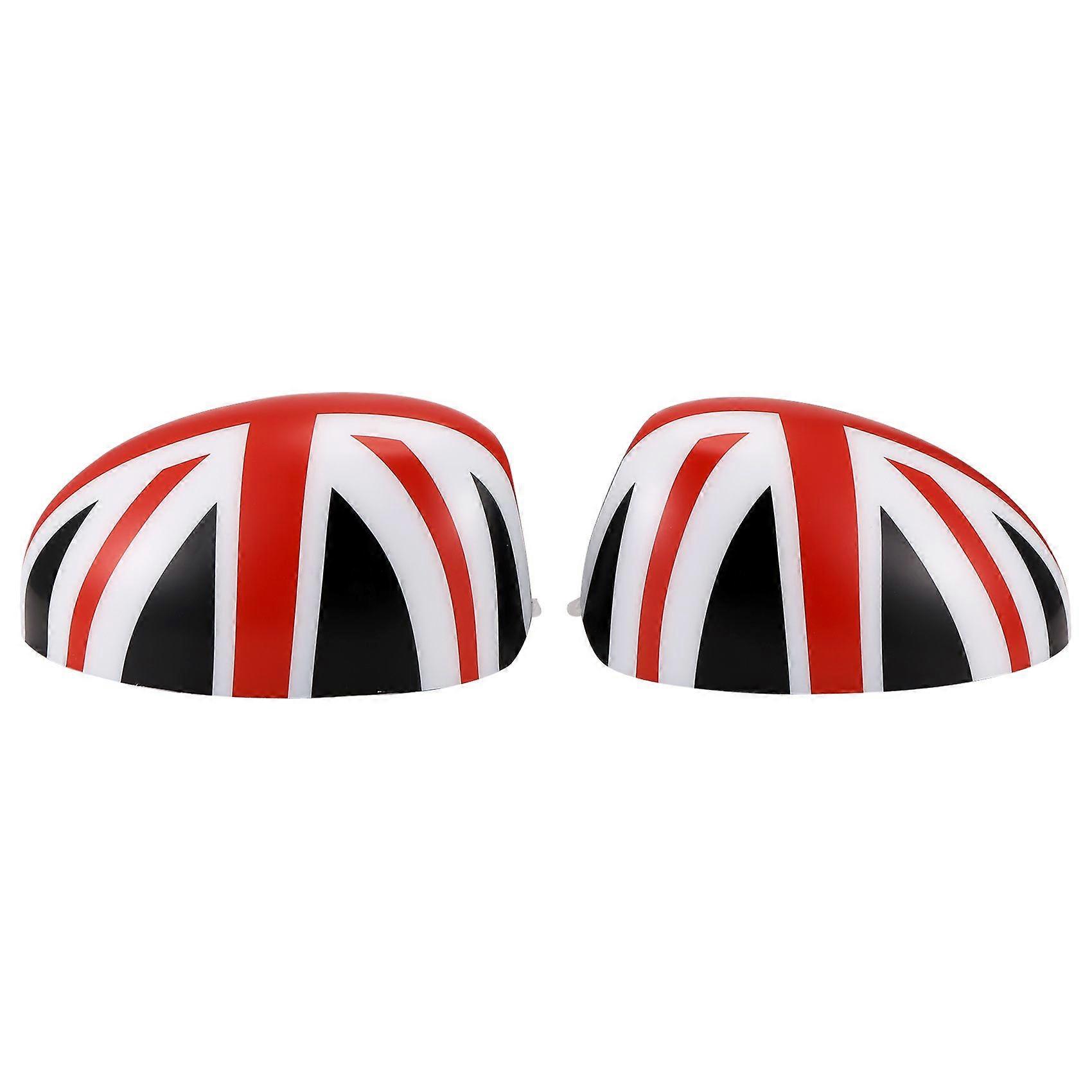 For R50 R52 R53 RHD Rearview Mirror Reversing Mirror Cover Shell Decoration Auto Parts Red Flag