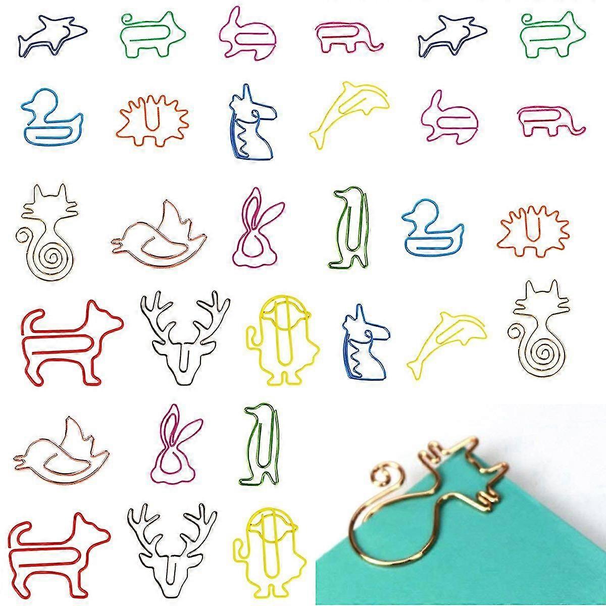 30 Pcs Paper Clips Creative Animal Shaped Paper Clips