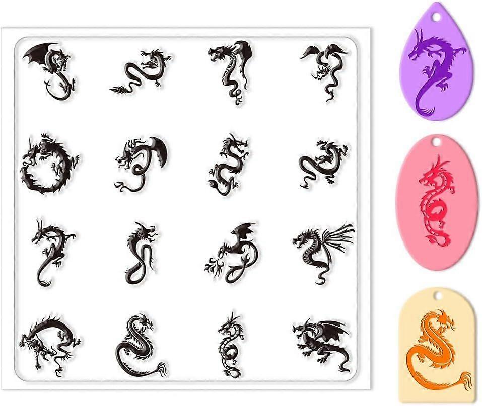 Dragon Polymer Clay Texture Sheets Clear Clay Silicone Texture Sheets Silicone Texture Stamp Sheets for DIY Crafts Projects and Making Earrings Jewerl