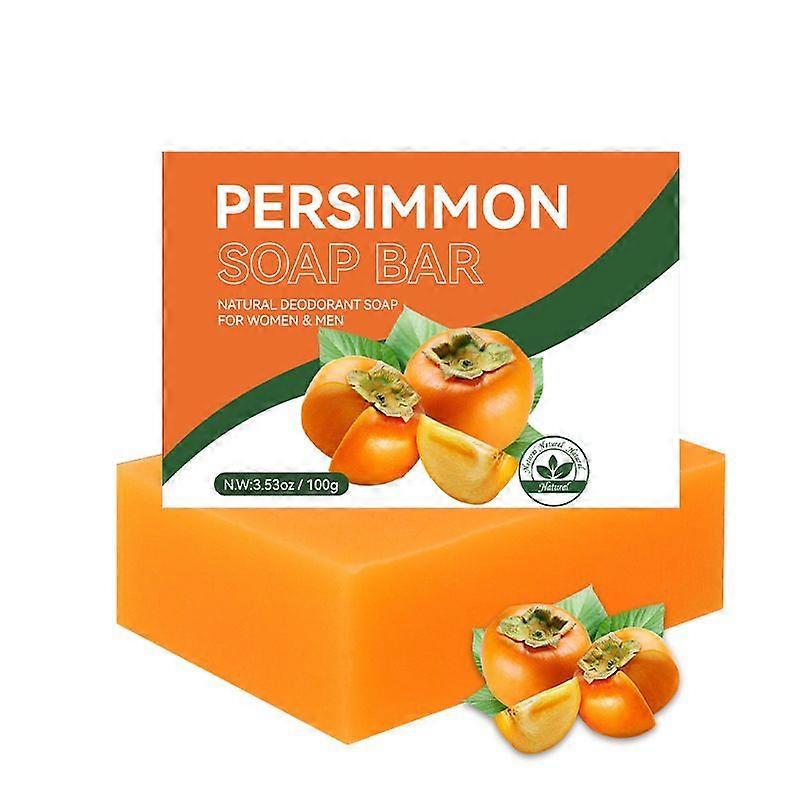 Persimmon Soap Bar for Body Odor Control, Natural Deodorant Body Bar Soap for Eliminating Body Odor, Remove Nonenal Body Odor