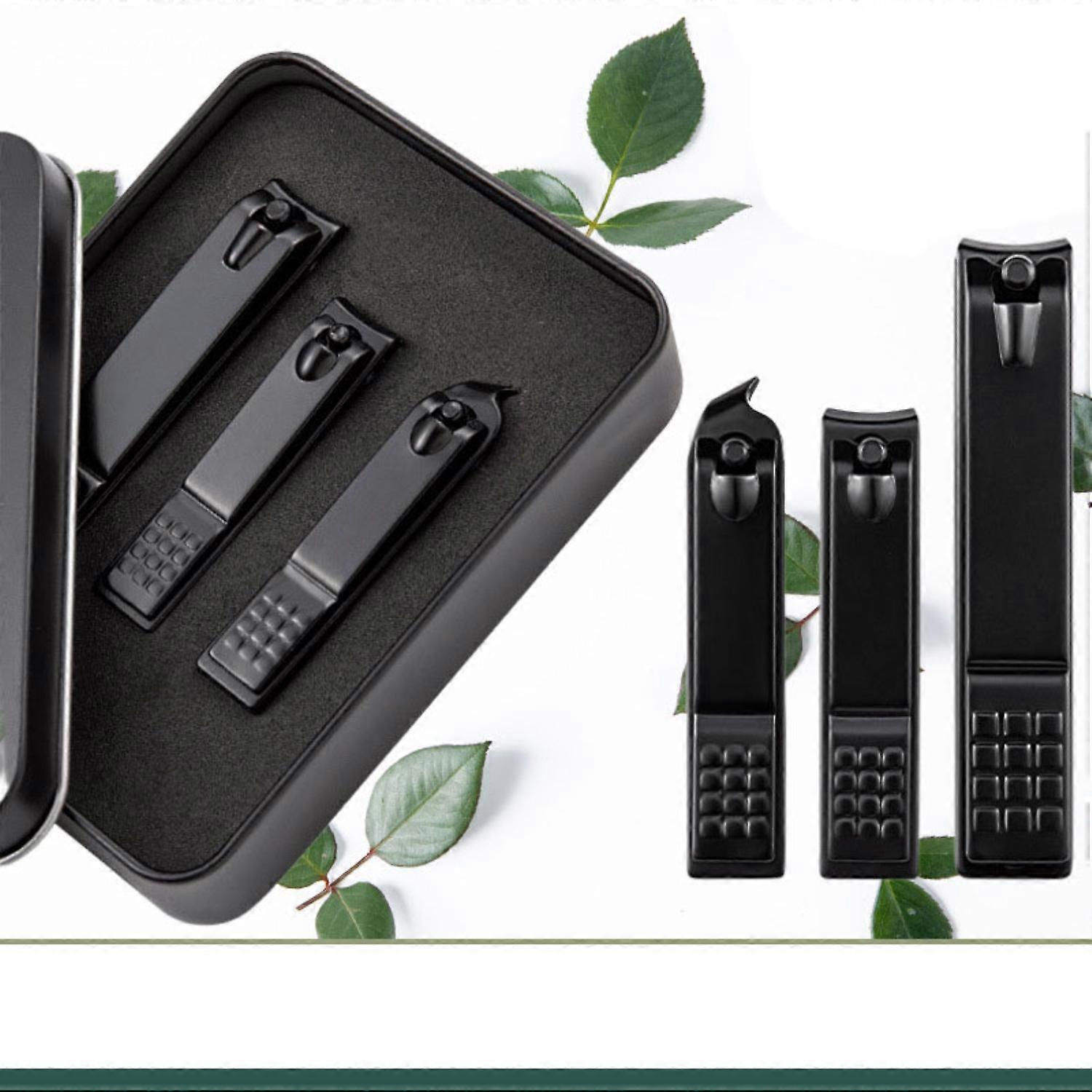 3 Piece Nail Clippers Set (Straight/Curved/Beveled Blade)