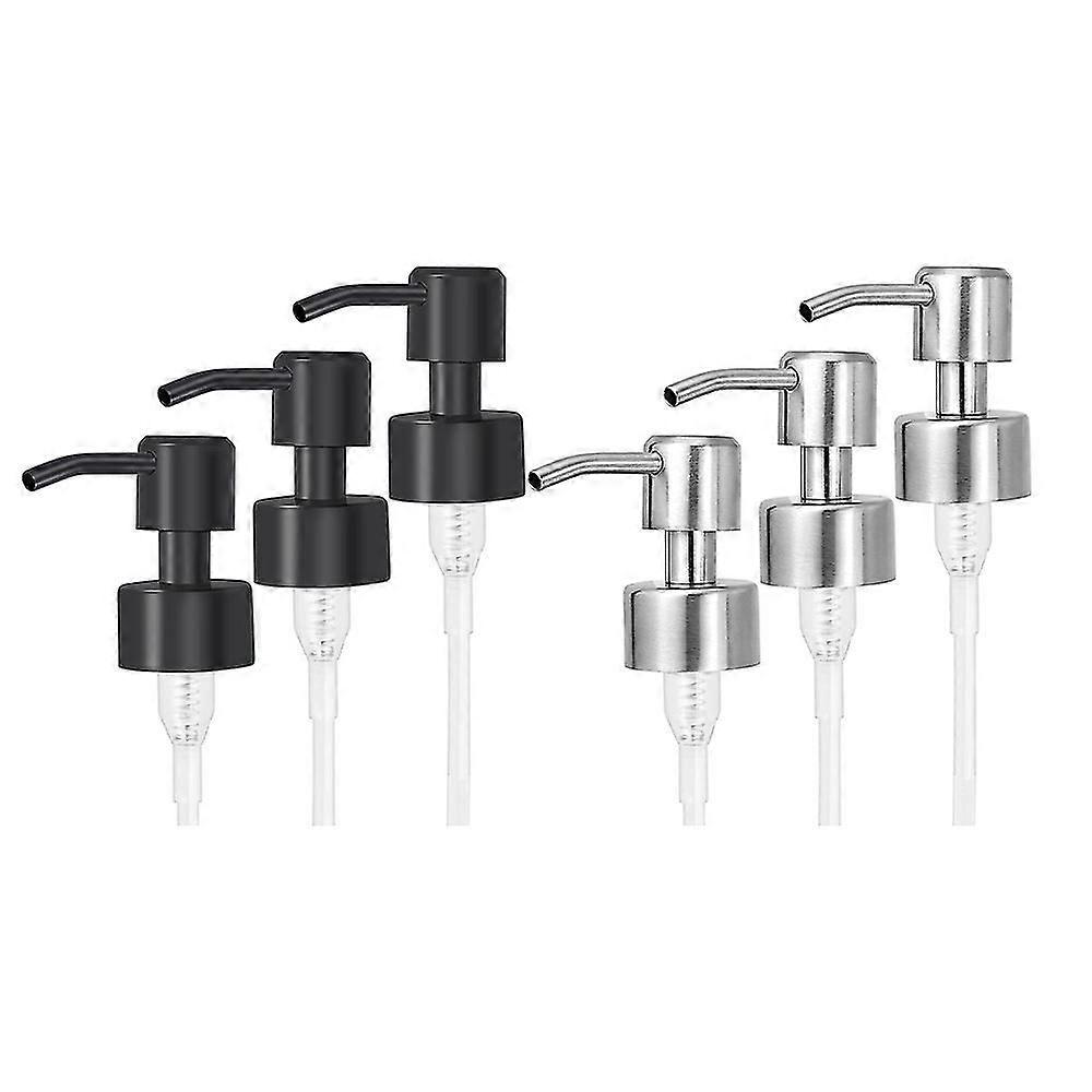 6Pcs Remplacement de la pompe du distributeur de savon liquide en acier inoxydable avec filetage adapté pour le cou standard 28/400 Si