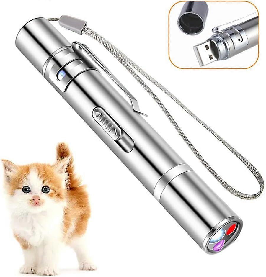 Cat laser toy, red laser pointer cat toy, indoor interactive cat toy for dogs and cats, USB rechargeable laser pointer