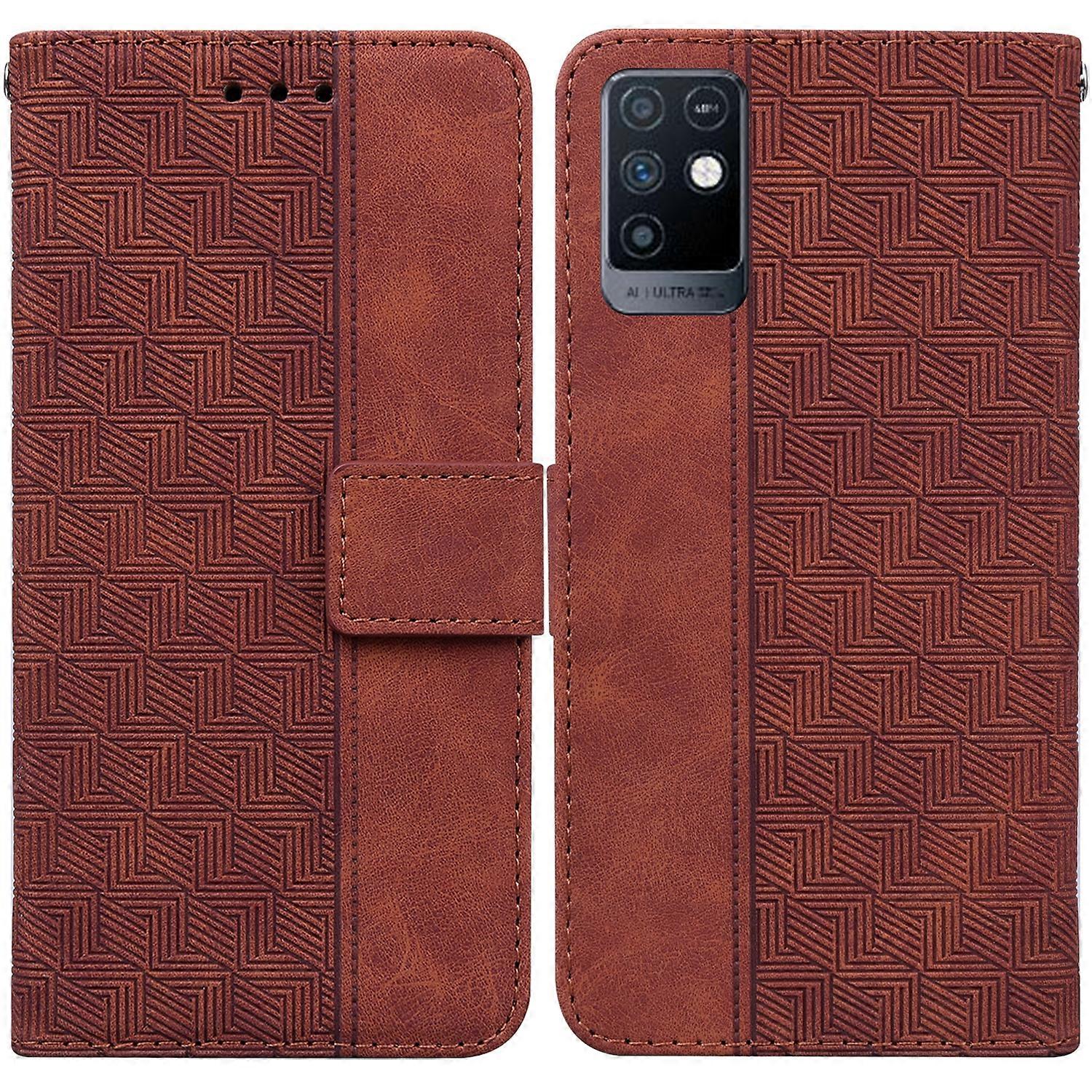 For Infinix Note 10 X693 Geometric Embossed Leather Phone Case