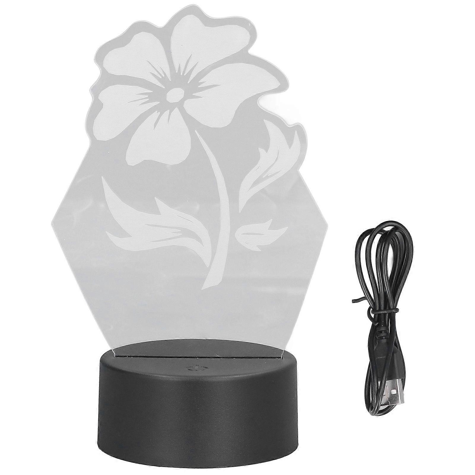 3D Night Light 7 Colors Touch Control 3D Vivid Flower Shape USB Charging Battery Powe Night Lamp
