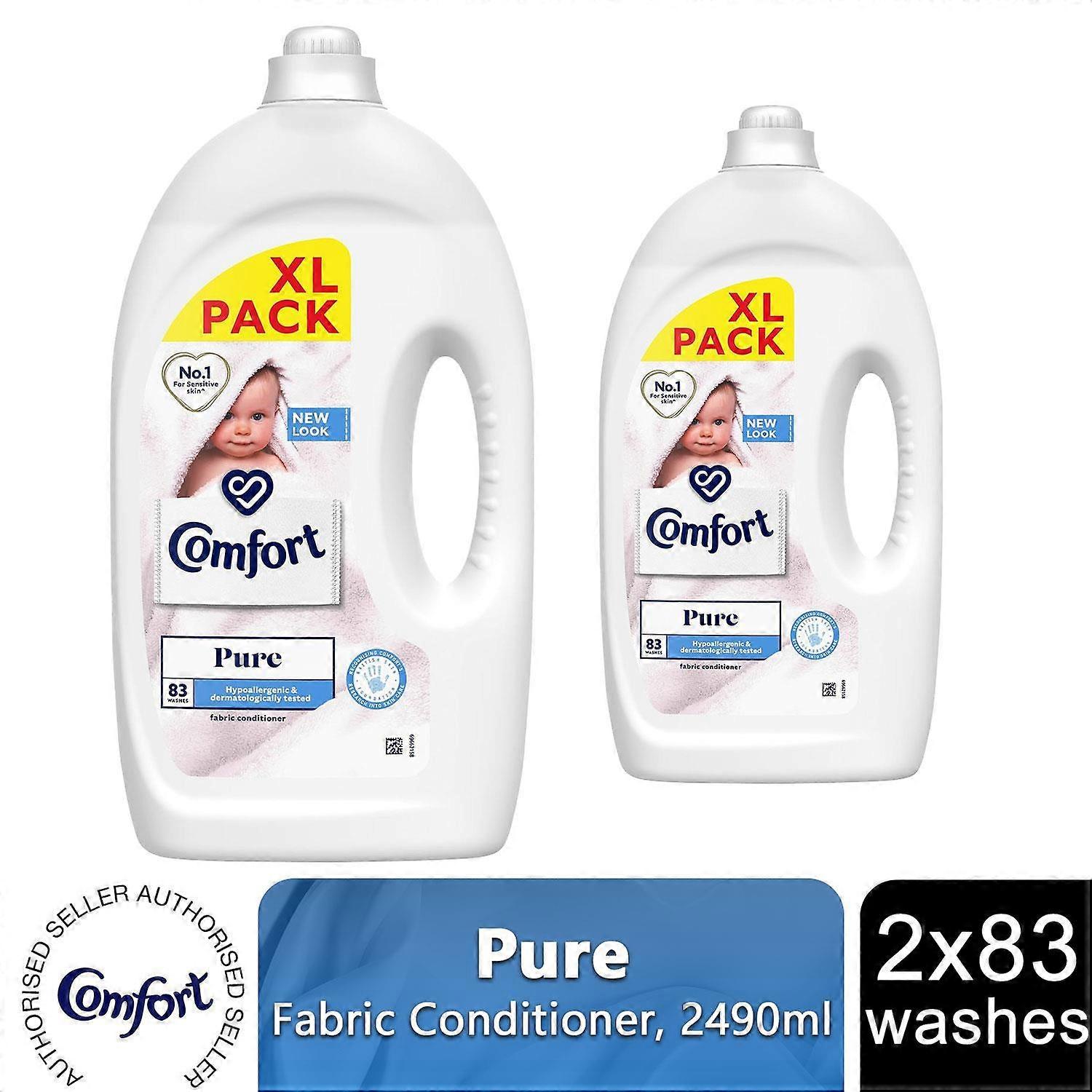 2x Comfort Fabric Conditioner Pure, dermatologically tested, 2490ml - 83Washes