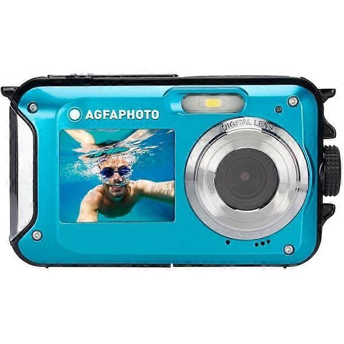 AGFA PHOTO Realishot WP8000 - Waterproof Digital Camera (HD Video, Dual LCD Screen, 16x Digital Zoom) - Blue