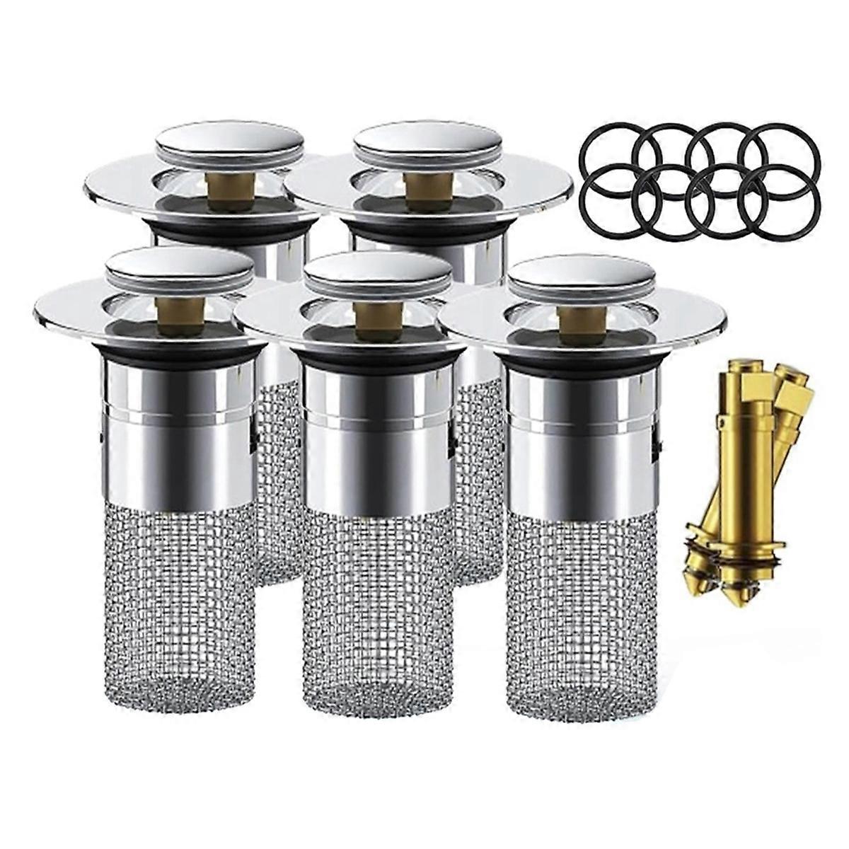 5pcs Drain Stopper, Stainless Steel Floor Drain Filter, Stainless Steel Basin Drain Filter,Stainless