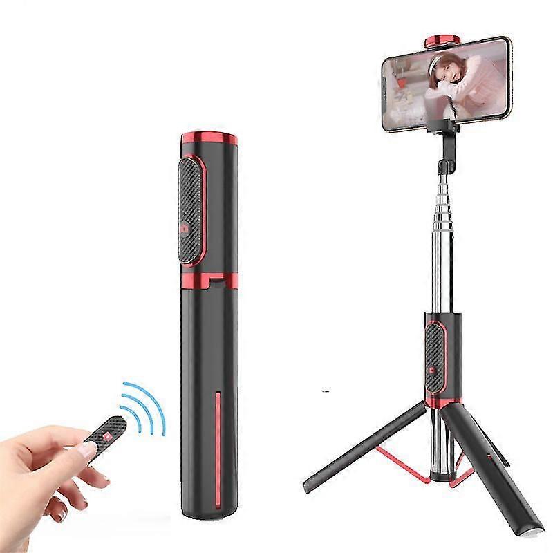 195cm selfie Rod, all - in - one selfie Rod tripod with remote control, black, red