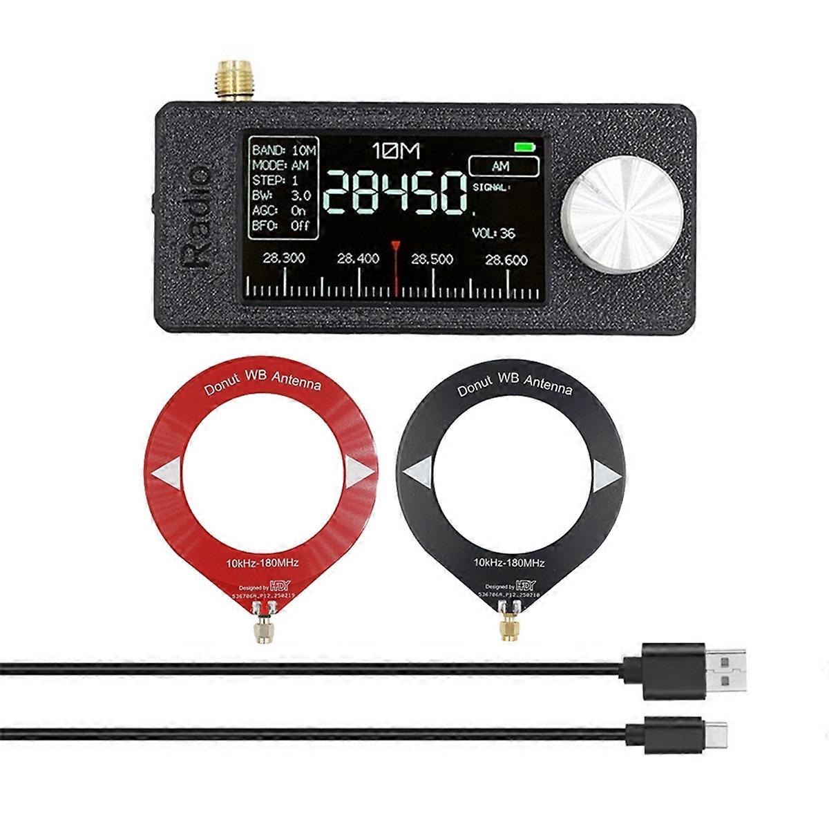 SI4732 Radio Mini Receiver 10Khz-180Mhz Portable Radio+Loop Antenna Kit AM FM Radio HF SW MW VHF Mini SI4732 Radio