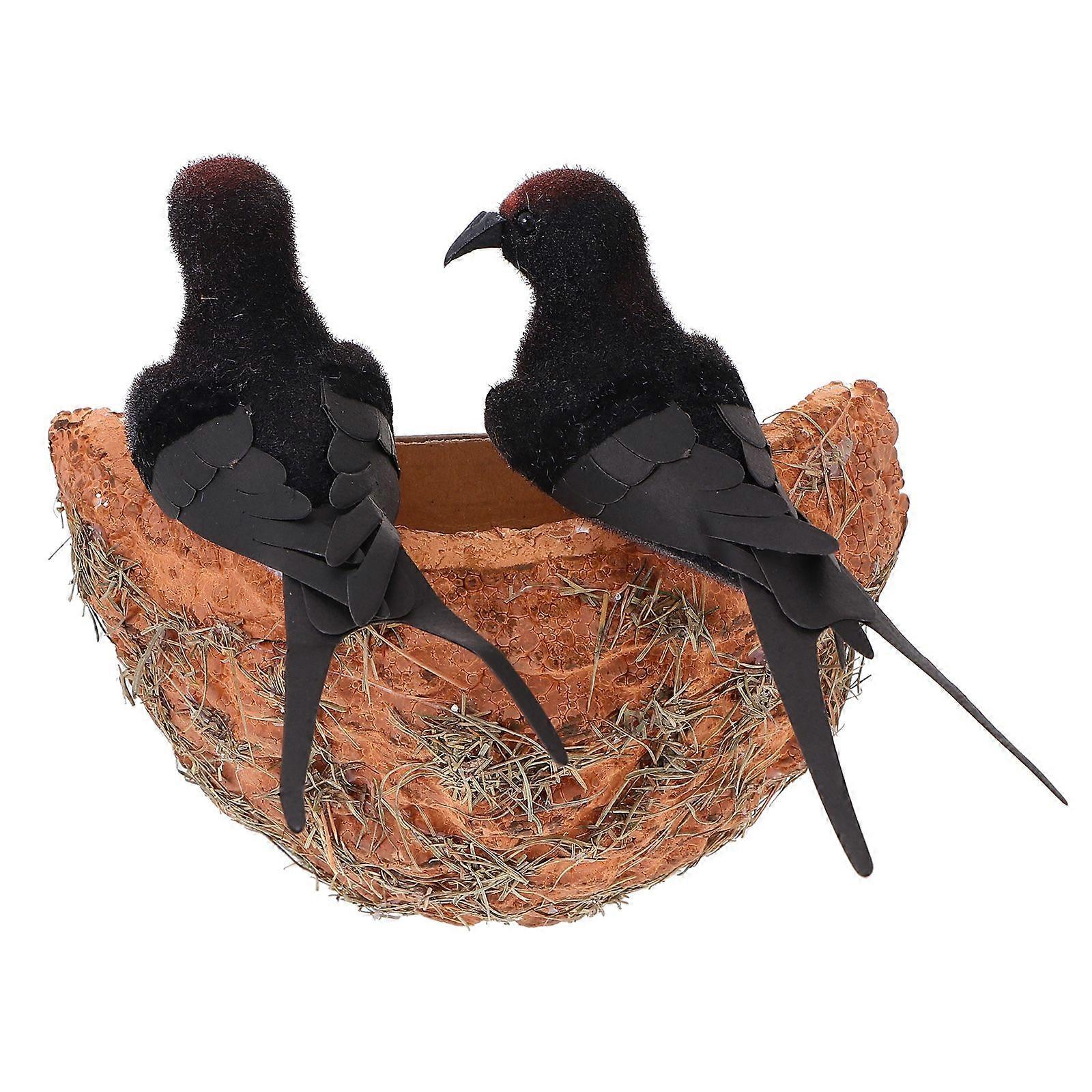 1 Set of Simulated Swallow Nest Model Adornment Decorative Photography Prop