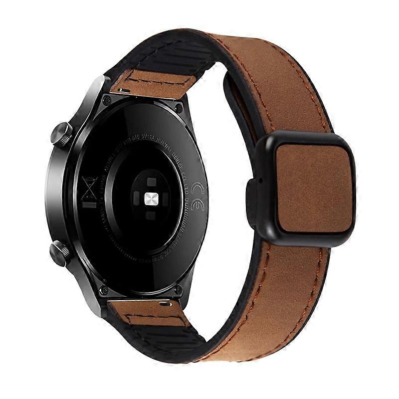 Magnetic Buckle Leather Silicone Strap 22mm