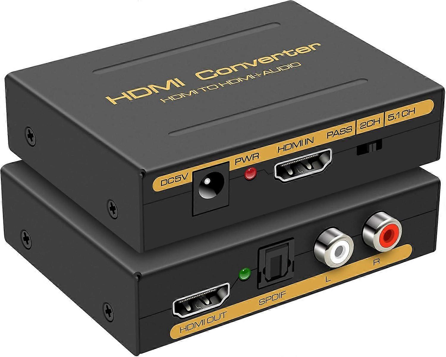 HDMI Extractor 4K Optischer HDMI-Adapter L R Stereo Audio Converter Unterstützung 4K30Hz PCM für PS4 5 Xbox Projektor Monitor
