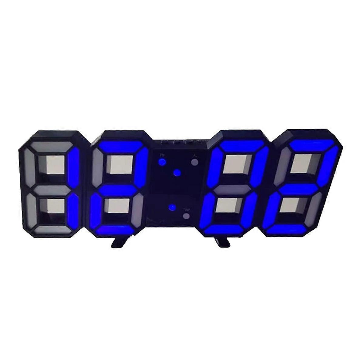 3D Digital Väckarklocka Minimalistisk Stil Väggmonterbar LED Nummer Tid Väckarklocka För Kontor