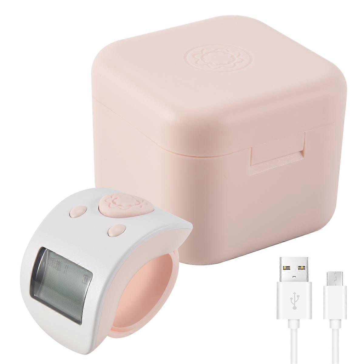 Mini Digital LCD Electronic Finger Ring Hand Tally Counter-White