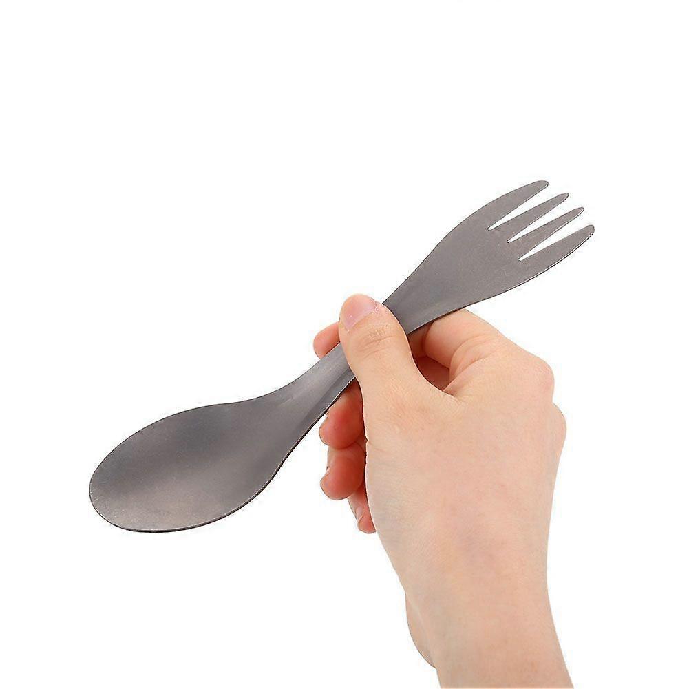 Titanium Alloy 2-in-1 Portable Spoon Fork Combo for Camping & Picnics