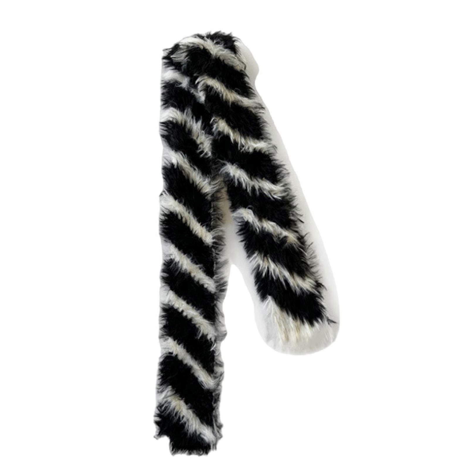 Écharpe rayée pour l'hiver, écharpe étroite et chaude, écharpe tendance pour femme, tenue décontractée par temps froid, longue écharpe formelle, noir et blanc