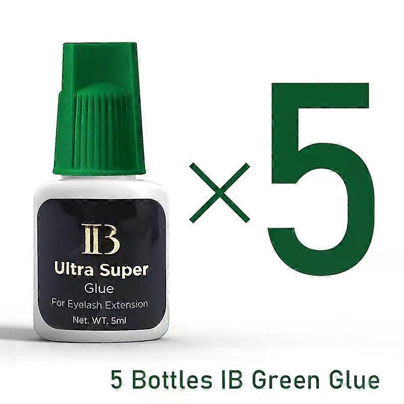 5 flacons de colle pour extensions de cils IBeauty Ultra Super, 2S, capuchon vert, outil de maquillage adhésif, le plus puissant et le plus rapide, ouverture des yeux en Corée
